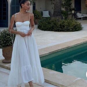 ZARA RUFFLED POPLIN DRESS